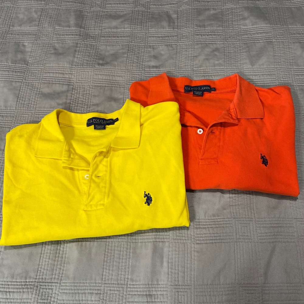 Two (2) Polo Shirts (yellow & orange)